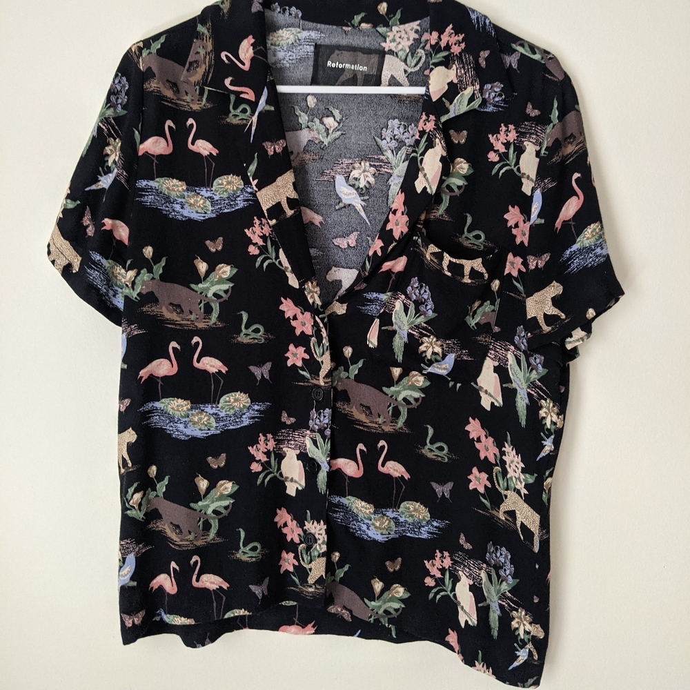 Reformation Cuba Top Jungle Print. size M